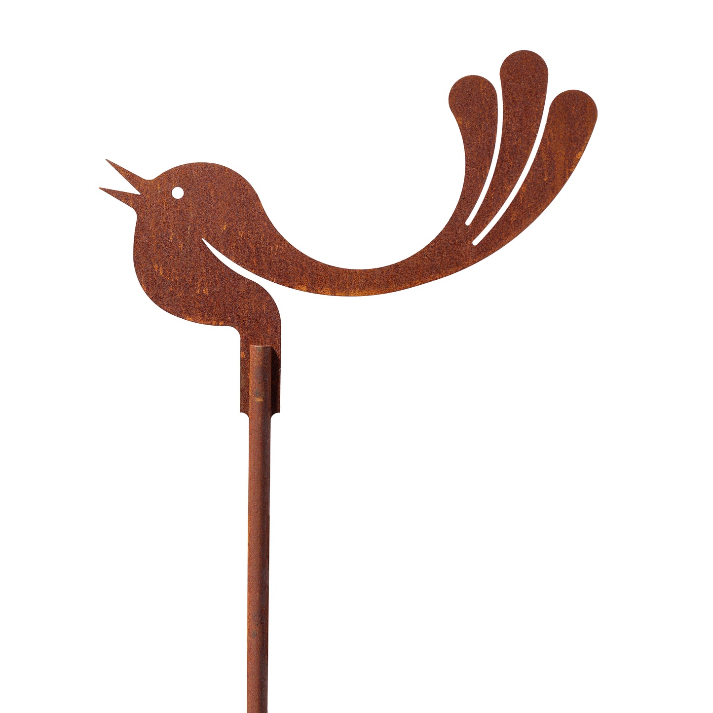 Vogel aus Cortenstahl Garten drehbar 2