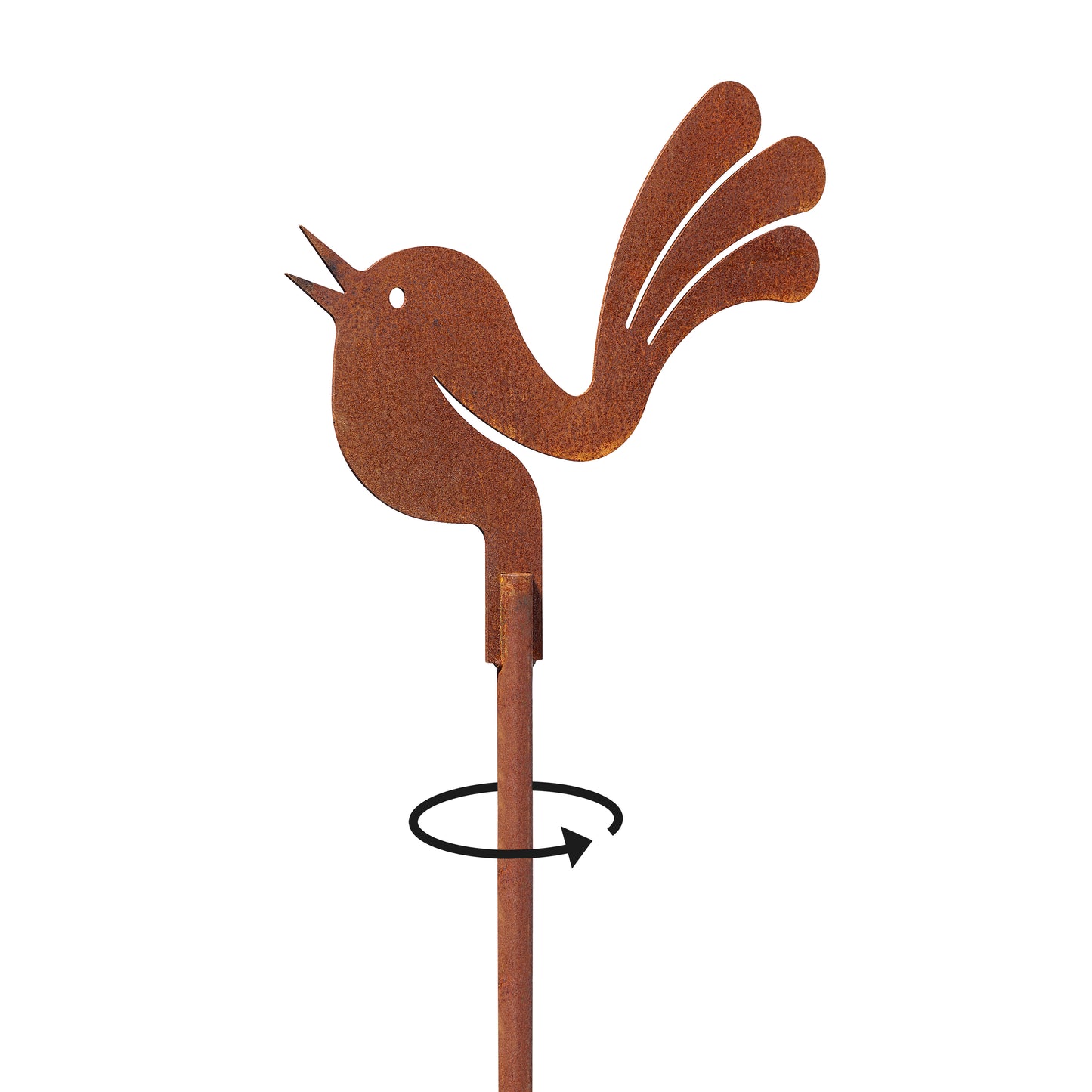 Metallvogel aus Cortenstahl drehbar